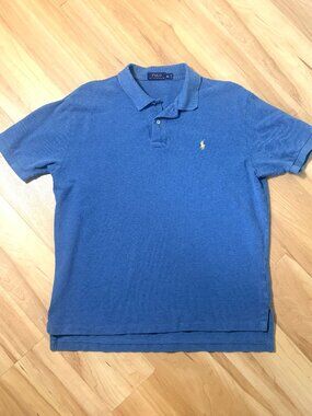 Polo Ralph Lauren Polo Shirt Mens XL Heather Blue Yellow Pony Preppy Classic